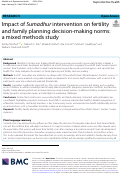 Cover page: Impact of Sumadhur intervention on fertility and family planning decision-making norms: a mixed methods study