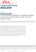 Cover page: Transcontinental dispersal of Anopheles gambiae occurred from West African origin via serial founder events