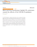 Cover page: Near-real-time monitoring of global CO2 emissions reveals the effects of the COVID-19 pandemic