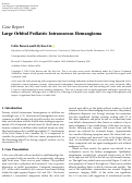 Cover page: Large Orbital Pediatric Intraosseous Hemangioma