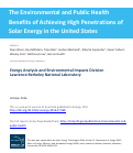 Cover page: The environmental and public health benefits of achieving high penetrations of solar energy in the United States