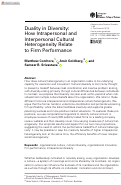 Cover page: Duality in Diversity: How Intrapersonal and Interpersonal Cultural Heterogeneity Relate to Firm Performance