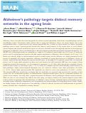 Cover page: Alzheimer’s pathology targets distinct memory networks in the ageing brain