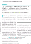 Cover page: Use of Chloroquine and Hydroxychloroquine in COVID-19 and Cardiovascular Implications: Understanding Safety Discrepancies to Improve Interpretation and Design of Clinical Trials.