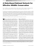 Cover page: A State-Based National Network for Effective Wildlife Conservation
