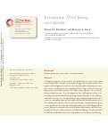 Cover page: Personality, Well-Being, and Health*