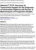 Cover page: Abstract T P173: Accuracy of Transcranial Doppler for the Diagnosis of Intracardiac Right-to-Left Shunts: A Meta-Analysis of Prospective Studies