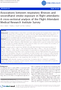 Cover page: Associations between respiratory illnesses and secondhand smoke exposure in flight attendants: a cross-sectional analysis of the Flight Attendant Medical Research Institute Survey