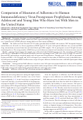 Cover page: Comparison of Measures of Adherence to Human Immunodeficiency Virus Preexposure Prophylaxis Among Adolescent and Young Men Who Have Sex With Men in the United States