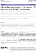 Cover page: Enhanced perioperative care in emergency general surgery: the WSES position paper.
