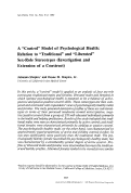 Cover page: A "control" model of psychological health: Relation to "traditional" and "liberated" sex-role stereotypes (investigation and extension of a construct)