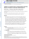 Cover page: Validation of a pragmatic measure of implementation citizenship behavior in substance use disorder treatment agencies.