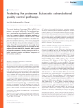Cover page: Protecting the proteome: Eukaryotic cotranslational quality control pathways