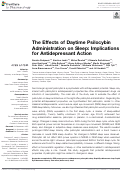 Cover page: The Effects of Daytime Psilocybin Administration on Sleep: Implications for Antidepressant Action