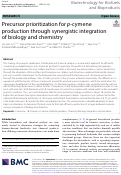 Cover page: Precursor prioritization for p-cymene production through synergistic integration of biology and chemistry
