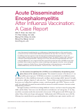 Cover page: Acute Disseminated Encephalomyelitis After Influenza Vaccination: A Case Report.