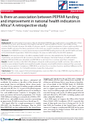 Cover page: Is there an association between PEPFAR funding and improvement in national health indicators in Africa? A retrospective study