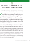 Cover page: On ethics, sustainability, and open access in archaeology
