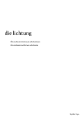 Cover page: die lichtung