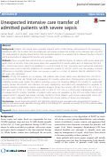 Cover page: Unexpected intensive care transfer of admitted patients with severe sepsis.