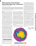 Cover page: Measurements of Time-Variable Gravity Show Mass Loss in Antarctica