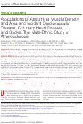 Cover page: Associations of Abdominal Muscle Density and Area and Incident Cardiovascular Disease, Coronary Heart Disease, and Stroke: The Multi-Ethnic Study of Atherosclerosis.
