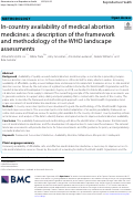 Cover page: In-country availability of medical abortion medicines: a description of the framework and methodology of the WHO landscape assessments.