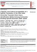 Cover page: Linguistic and Cultural Acceptability of a Spanish Translation of the Ohio State University Traumatic Brain Injury Identification Method Among Community-Dwelling Spanish-Dominant Older Adults