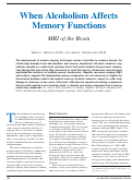 Cover page: When Alcoholism Affects Memory Functions: MRI of the Brain.
