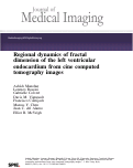 Cover page: Regional dynamics of fractal dimension of the left ventricular endocardium from cine computed tomography images