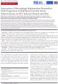 Cover page: Association of Macrophage Inflammation Biomarkers With Progression of Subclinical Carotid Artery Atherosclerosis in HIV-Infected Women and Men
