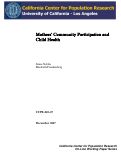 Cover page: Mothers' Community Participation and Child Health