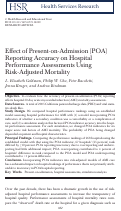 Cover page: Effect of Present-on-Admission (POA) Reporting Accuracy on Hospital Performance Assessments Using Risk-Adjusted Mortality.