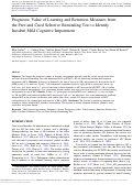 Cover page: Prognostic Value of Learning and Retention Measures from the Free and Cued Selective Reminding Test to Identify Incident Mild Cognitive Impairment