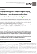 Cover page: Codesigning a community-based participatory research project to assess tribal perspectives on privacy and health data sharing: A report from the Strong Heart Study