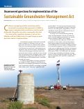 Cover page: Unanswered questions for implementation of the Sustainable Groundwater Management Act