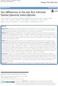 Cover page: Sex differences in the late first trimester human placenta transcriptome