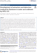 Cover page: Development of extraction and detection method for fluridone in water and sediment by HPLC-UV