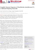 Cover page: Complete Genome Sequence of Desulfovibrio desulfuricans IC1, a Sulfonate-Respiring Anaerobe