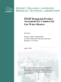 Cover page: FEMP Designated Product Assessment for Commercial Gas Water Heaters