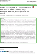 Cover page: Walnut consumption in a weight reduction intervention: effects on body weight, biological measures, blood pressure and satiety