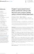 Cover page: Fragile X-associated tremor ataxia syndrome rating scale: Revision and content validity using a mixed method approach.