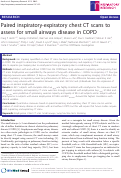 Cover page: Paired inspiratory-expiratory chest CT scans to assess for small airways disease in COPD