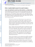 Cover page: Ethics in global health research: the need for balance