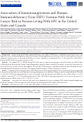 Cover page: Association of Immunosuppression and Human Immunodeficiency Virus (HIV) Viremia With Anal Cancer Risk in Persons Living With HIV in the United States and Canada