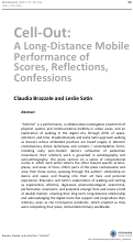 Cover page: Cell-Out: A Long-Distance Mobile Performance of  Scores, Reflections, Confessions