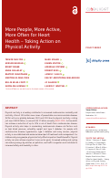 Cover page: More People, More Active, More Often for Heart Health - Taking Action on Physical Activity.