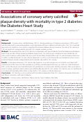 Cover page: Associations of coronary artery calcified plaque density with mortality in type 2 diabetes: the Diabetes Heart Study