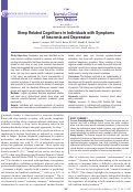 Cover page: Sleep Related Cognitions in Individuals with Symptoms of Insomnia and Depression.