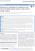 Cover page: Exposure to hazardous air pollutants and risk of incident breast cancer in the Nurses’ Health Study II